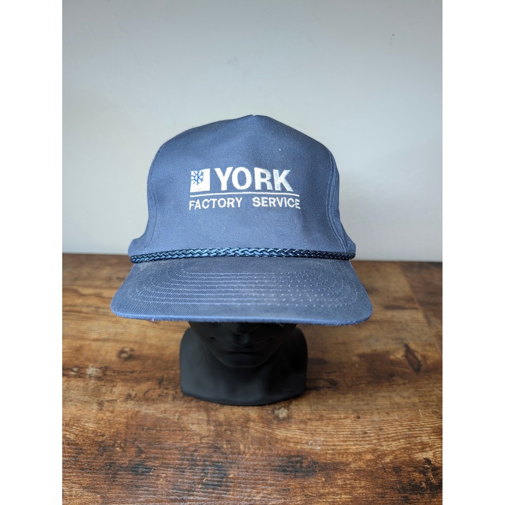 Vintage Cobra Caps York Factory Service Snapback Hat Navy Blue Rope Trucker Cap